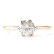 9CT GOLD & PLAT SINGLE STONE RING