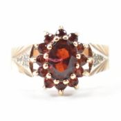 HALLMARKED 9CT GOLD & GARNET RING