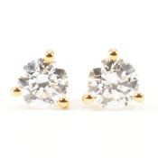 PAIR OF 18CT GOLD & DIAMOND STUD EARRINGS