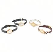 FOUR VINTAGE GOLD CASED WRIST WATCHES