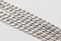HALLMARKED 9CT WHITE GOLD CURB LINK CHAIN NECKLACE
