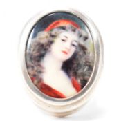 925 SILVER ENAMEL MINIATURE PLAQUE RING