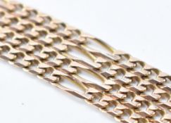 HALLMARKED 9CT GOLD FIGARO CHAIN NECKLACE