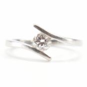 HALLMARKED PLATINUM & DIAMOND SOLITAIRE RING