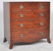 EARLY 19TH CENTURY GEORGE III MAHOGANY BOW FRONT CHEST