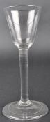 18TH CENTURY PLAIN STEM WINE DRINKING GLASS.