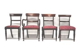 EIGHT 19TH CENTURY REGENCY MAHOGANY DINING CHAIRS