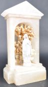 19TH CENTURY WHITE MARBLE AND CORAL VIRGIN MARY ALTAR