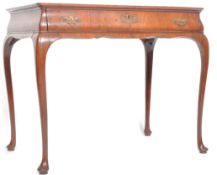 19TH CENTURY WALNUT & MAHOGANY SINGLE DRAWER SILVER TABLE