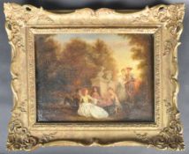 MANNER OF JEAN BAPTISTE PATER - 19TH CENTURY GARDEN OIL