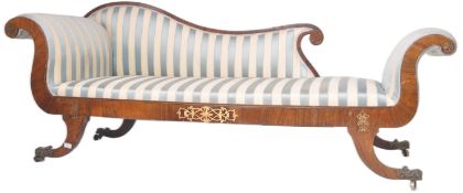 REGENCY GILLOW MANNER ROSEWOOD & BRASS CHAISE