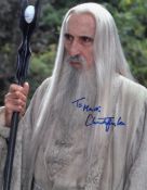LORD OF THE RINGS - CHRISTOPHER LEE ( SARUMAN ) - SIGNED AUTOGRAPH