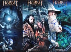 THE HOBBIT - CAST MULTI-SIGNED - 16X12 SIGNED POSTER - AFTAL