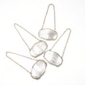 FOUR VINTAGE SILVER HALLMARKED DECANTER LABELS