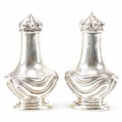 PAIR OF ART NOUVEAU SILVER PEPPER SHAKERS