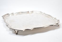 1930'S ART DECO ERA SILVER HALLMARKED TAZZA TRAY