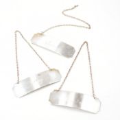 THREE VINTAGE SILVER HALLMARKED DECANTER LABELS
