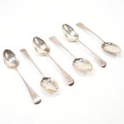 SIX SILVER HALLMARKED GEORGE III TEASPOONS