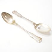 PAIR OF ANTIQUE AUSTRO HUNGARIAN SILVER SERVING SPOONS