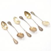 SIX ANTIQUE GERMAN SILVER TEASPOONS