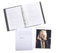 COLLECTION OF BERNARD HILL - LOTR - RETURN OF THE KING SCRIPT
