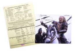 COLLECTION OF BERNARD HILL - LOTR - ORIGINAL CALL SHEET & PHOTO