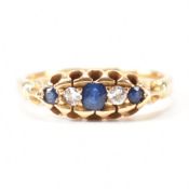VINTAGE GOLD SAPPHIRE & DIAMOND RING