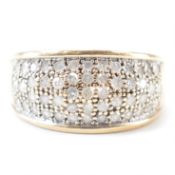 HALLMARKED 9CT GOLD & DIAMOND DOME RING