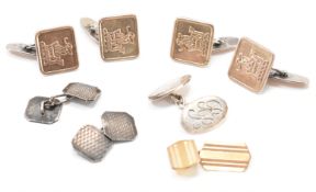 ASSORTED VINTAGE SILVER CUFFLINKS