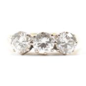 HALLMARKED 18CT GOLD & DIAMOND 3 STONE RING