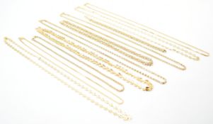 GROUP OF 925 SILVER GILT GOLD TONE CHAIN NECKLACES