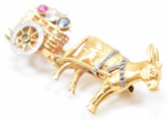 VICTORIAN GOLD & GEM SET NOVELTY BROOCH PIN