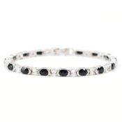 SILVER SAPPHIRE & CZ LINE BRACELET