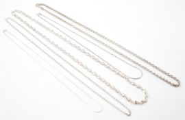 GROUP OF 925 SILVER CHAIN NECKLACES
