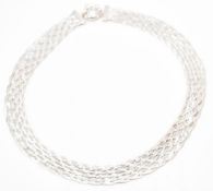 TWO 925 SILVER WOVEN CHAIN NECKLACES
