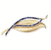 18CT GOLD & SAPPHIRE BROOCH PIN