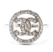 SILVER & CZ MONOGRAM DRESS RING