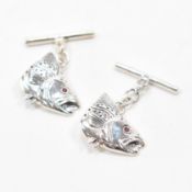 PAIR OF SILVER FISH CUFFLINKS