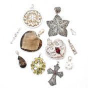 GROUP OF 925 SILVER PENDANTS