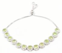 SILVER & PERIDOT LINE BRACELET