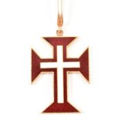 VINTAGE GOLD ENAMELLED CROSS PENDANT