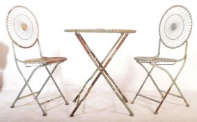 GARDEN PATIO METAL FOLDING TABLE & CHAIRS