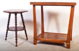 1930'S WALNUT CRICKET TABLE - SQUARE 1930'S OCCASIONAL TABLE