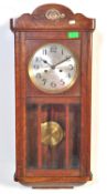 EDWARDIAN OAK WALL CLOCK AND TWO REGENCY REVIVAL ITEMS