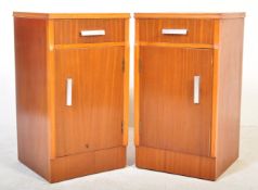 MID CENTURY TEAK PAIR OF BEDSIDE LOCKERS - CABINETS