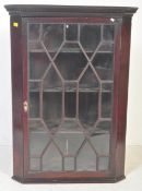 18TH CENTURUY LARGE MAHOGANY HANGING CORNER CABINET