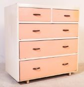 RETRO VINTAGE PAINTED TWO OVER THREE CHEST OF DRAWERS