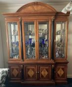 LARGE 20TH CENTURY ITALIAN MARQUETRY CHINA DISPLAY CABINET