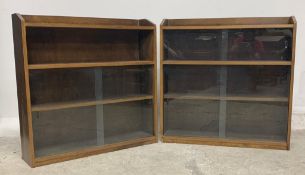 PAIR OF MID CENTURY OAK GLAZED BOOKCASES