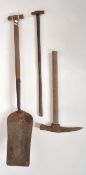 BRITISH RAILWAYS COAL SHOVEL, HAMMER PICK & BALL PIEN HAMMER